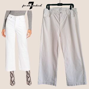 7 FOR ALL MANKIND NEW ALEXA Corduroy High Waist Crop Wide Leg Pant 33